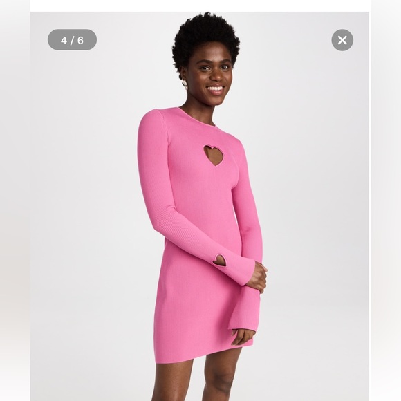 MACH & MACH size xs Aimée Heart Cut Out Mini Dress in hot pink - Picture 4 of 8